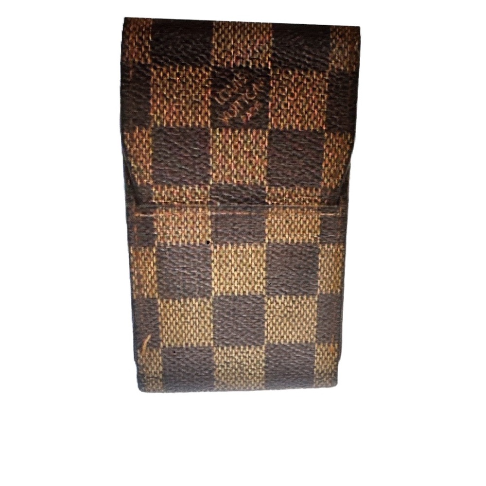 LOUIS VUITTON Cigarette Case Damier Ebene Leather Unisex